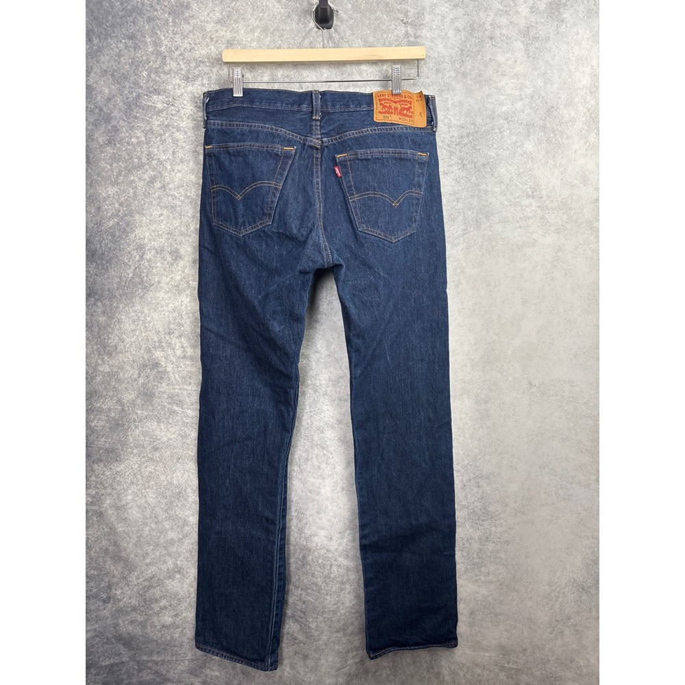 Levi's 501 Original Fit Jeans Men's 33x34 Dark Wash 100% Cotton - Picture 5 of 9